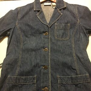 Liz Claiborne. Denim jacket.  Belted. Size Medium.